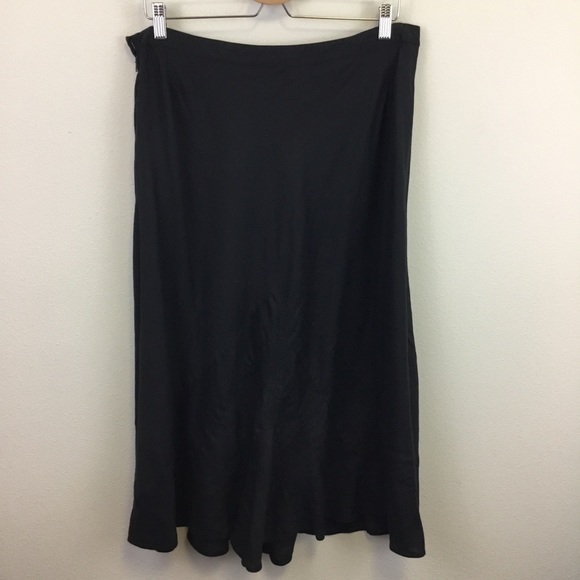 J. Jill Black Linen Maxi Bell Shaped Skirt -16 - Picture 4 of 8